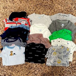 14 Newborn/0-3 month Shirtsleeve onesies